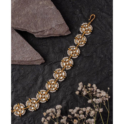 VIVINIA By Vidhi Mehra Gold Plated White Womens Kundan Polki Maathapatti