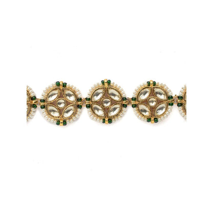 VIVINIA By Vidhi Mehra Gold Plated White Womens Kundan Polki Maathapatti