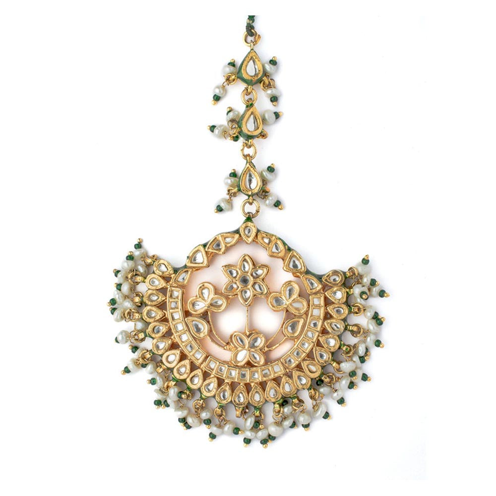 VIVINIA By Vidhi Mehra Gold Plated Womens Kundan Polki Maangtikka