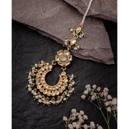 VIVINIA By Vidhi Mehra Gold Plated Womens Kundan Polki Maangtikka