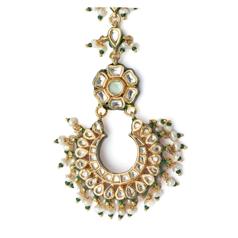 VIVINIA By Vidhi Mehra Gold Plated Womens Kundan Polki Maangtikka