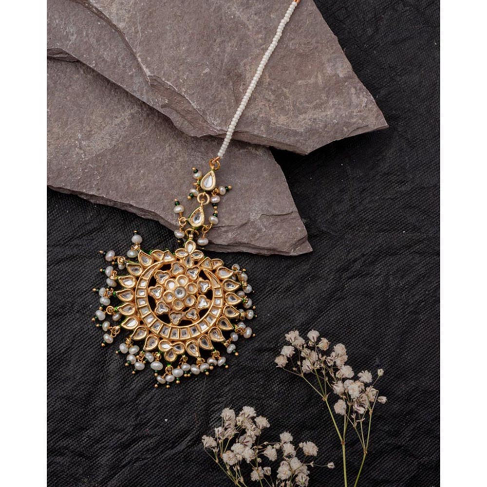 VIVINIA By Vidhi Mehra Gold Plated Womens Kundan Polki Maangtikka