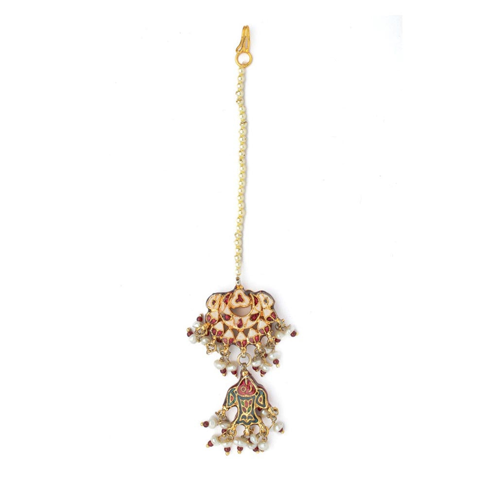 VIVINIA By Vidhi Mehra Gold Plated Womens Kundan Polki Maangtikka