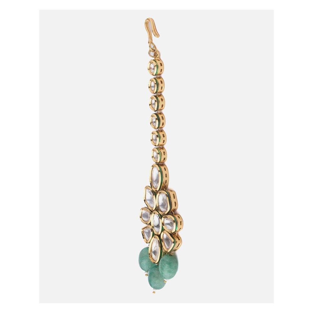 VIVINIA By Vidhi Mehra Gold Plated Green Womens Maangtikka