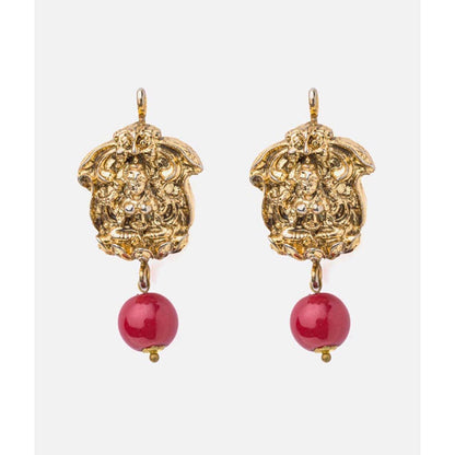 VIVINIA By Vidhi Mehra Florence Gold Plated Red Womens Stud Earrings