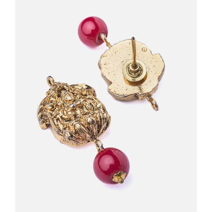VIVINIA By Vidhi Mehra Florence Gold Plated Red Womens Stud Earrings