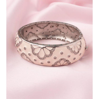 VIVINIA By Vidhi Mehra Florence Silver Plated White Womens Kada