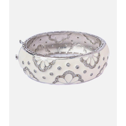 VIVINIA By Vidhi Mehra Florence Silver Plated White Womens Kada