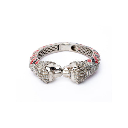 VIVINIA By Vidhi Mehra Silver Plated Red Womens Kada