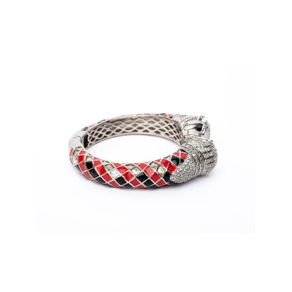 VIVINIA By Vidhi Mehra Silver Plated Red Womens Kada