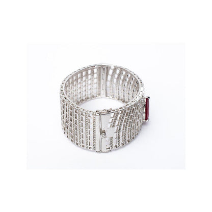 VIVINIA By Vidhi Mehra Silver Plated Pink Womens Kada