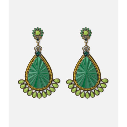 VIVINIA By Vidhi Mehra Florence Gold Plated Green Womens Drop Earrings