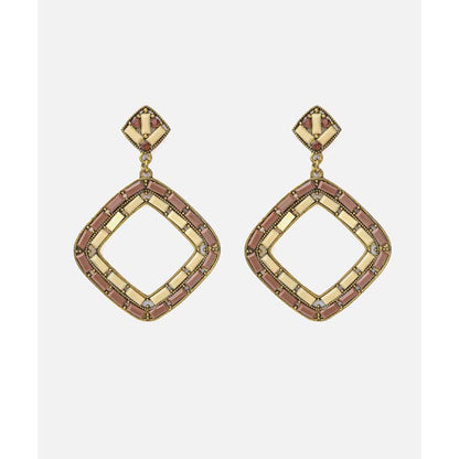 VIVINIA By Vidhi Mehra Florence Gold Plated Brown Womens Dangle Earrings