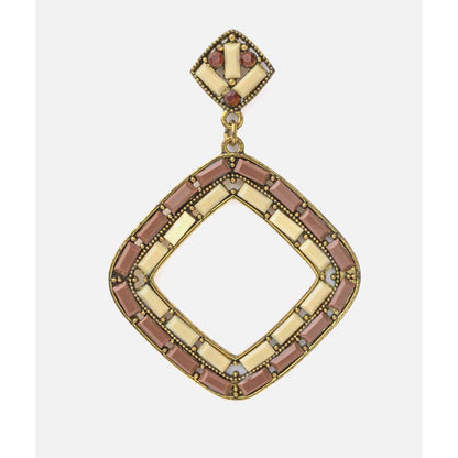 VIVINIA By Vidhi Mehra Florence Gold Plated Brown Womens Dangle Earrings
