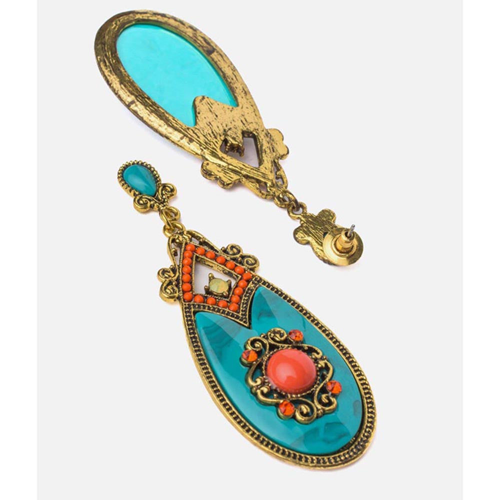 VIVINIA By Vidhi Mehra Florence Gold Plated Blue Womens Dangle Earrings