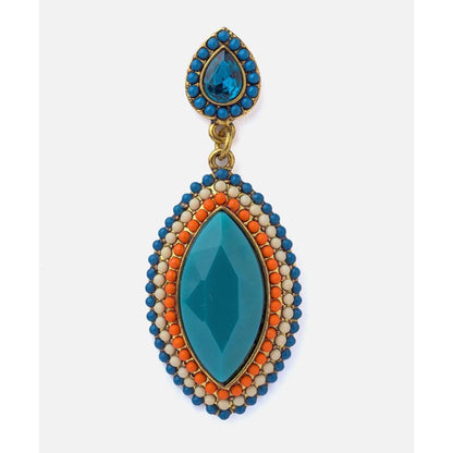 VIVINIA By Vidhi Mehra Florence Gold Plated Blue Womens Dangle Earrings