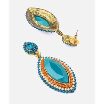 VIVINIA By Vidhi Mehra Florence Gold Plated Blue Womens Dangle Earrings