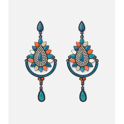 VIVINIA By Vidhi Mehra Florence Black And Blue Womens Drop Earrings