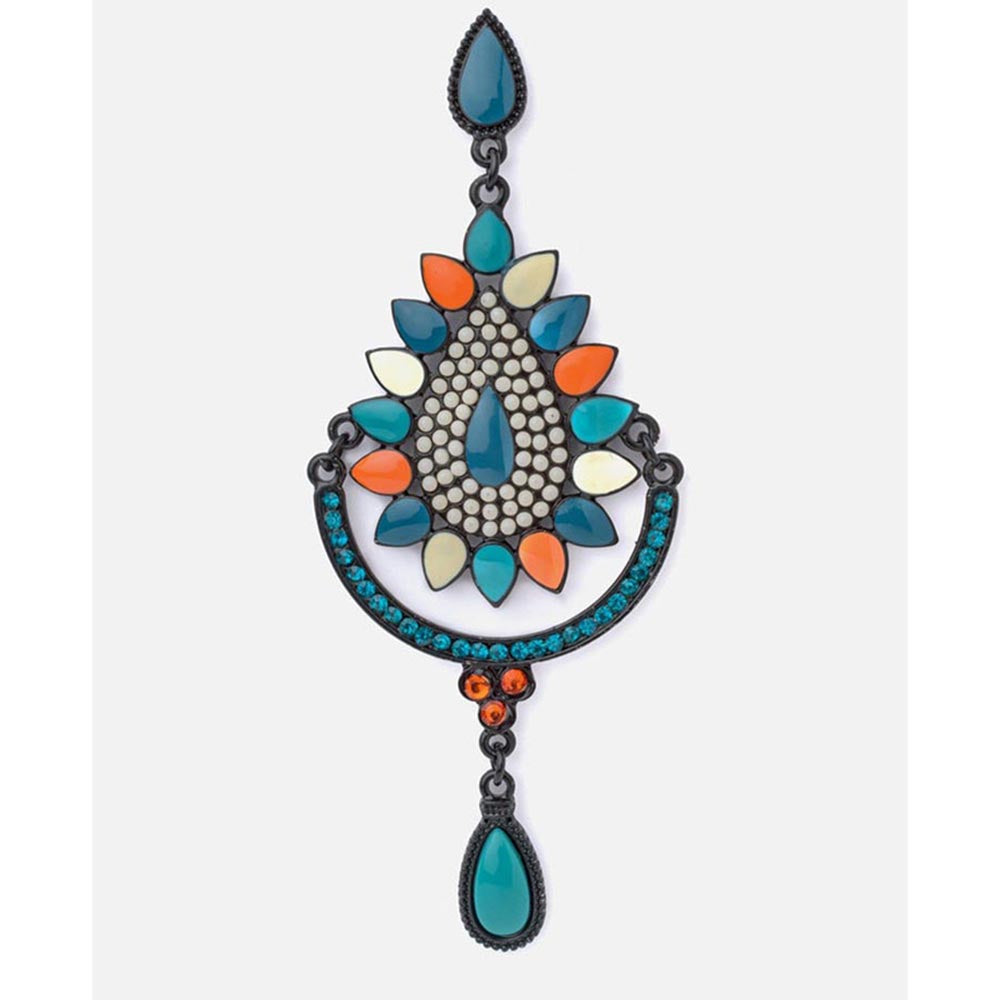 VIVINIA By Vidhi Mehra Florence Black And Blue Womens Drop Earrings