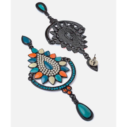 VIVINIA By Vidhi Mehra Florence Black And Blue Womens Drop Earrings