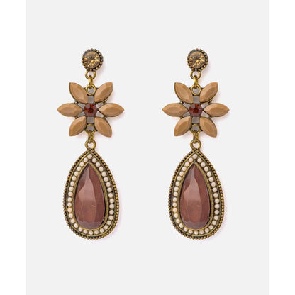 VIVINIA By Vidhi Mehra Florence Brown Womens Drop Earrings