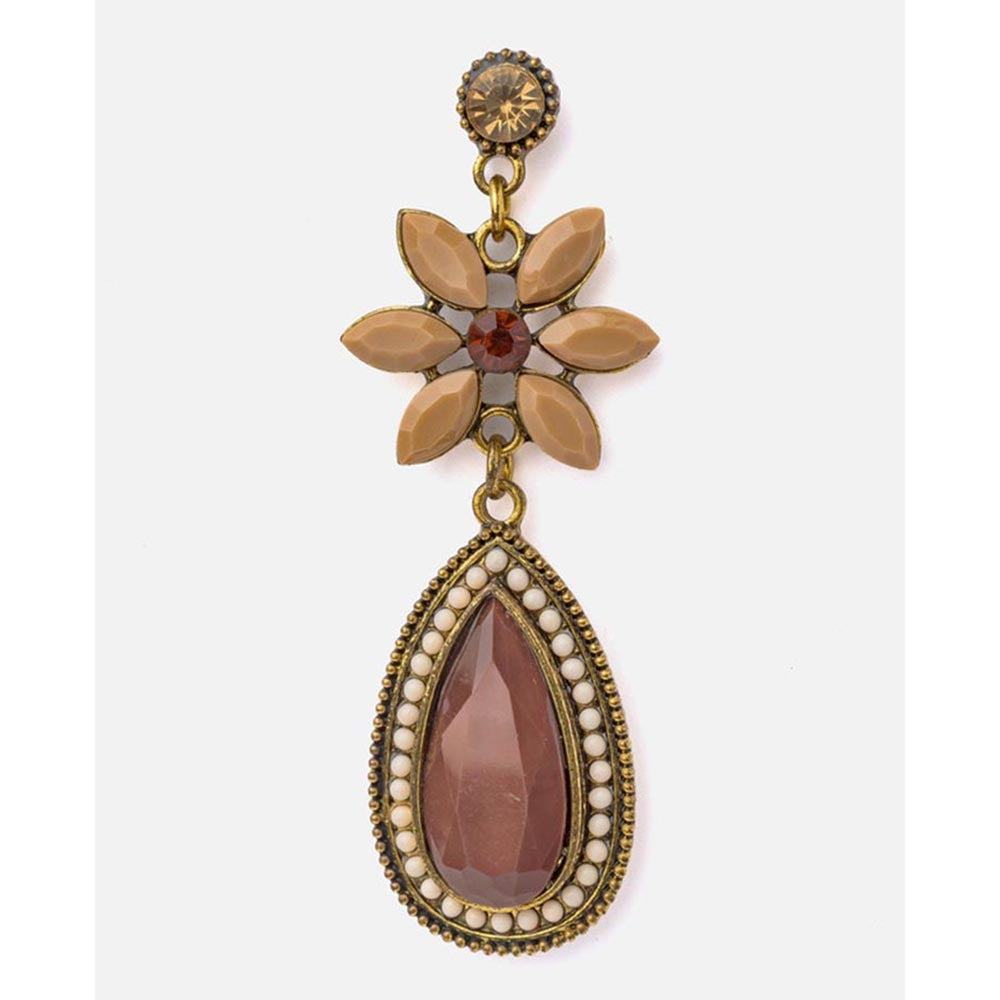 VIVINIA By Vidhi Mehra Florence Brown Womens Drop Earrings