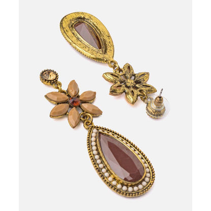 VIVINIA By Vidhi Mehra Florence Brown Womens Drop Earrings