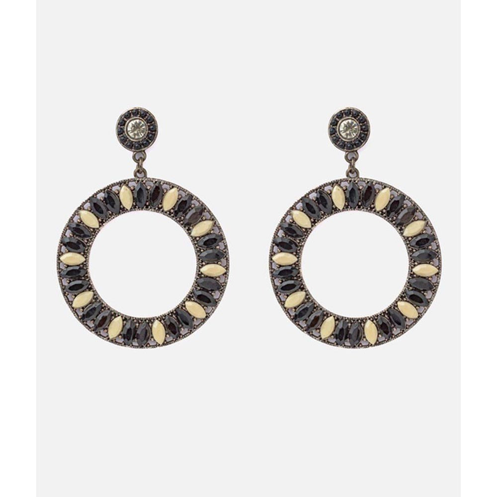 VIVINIA By Vidhi Mehra Florence Silver Plated Black Womens Dangle Earrings