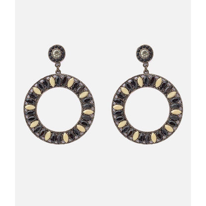 VIVINIA By Vidhi Mehra Florence Silver Plated Black Womens Dangle Earrings