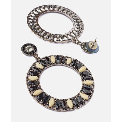 VIVINIA By Vidhi Mehra Florence Silver Plated Black Womens Dangle Earrings