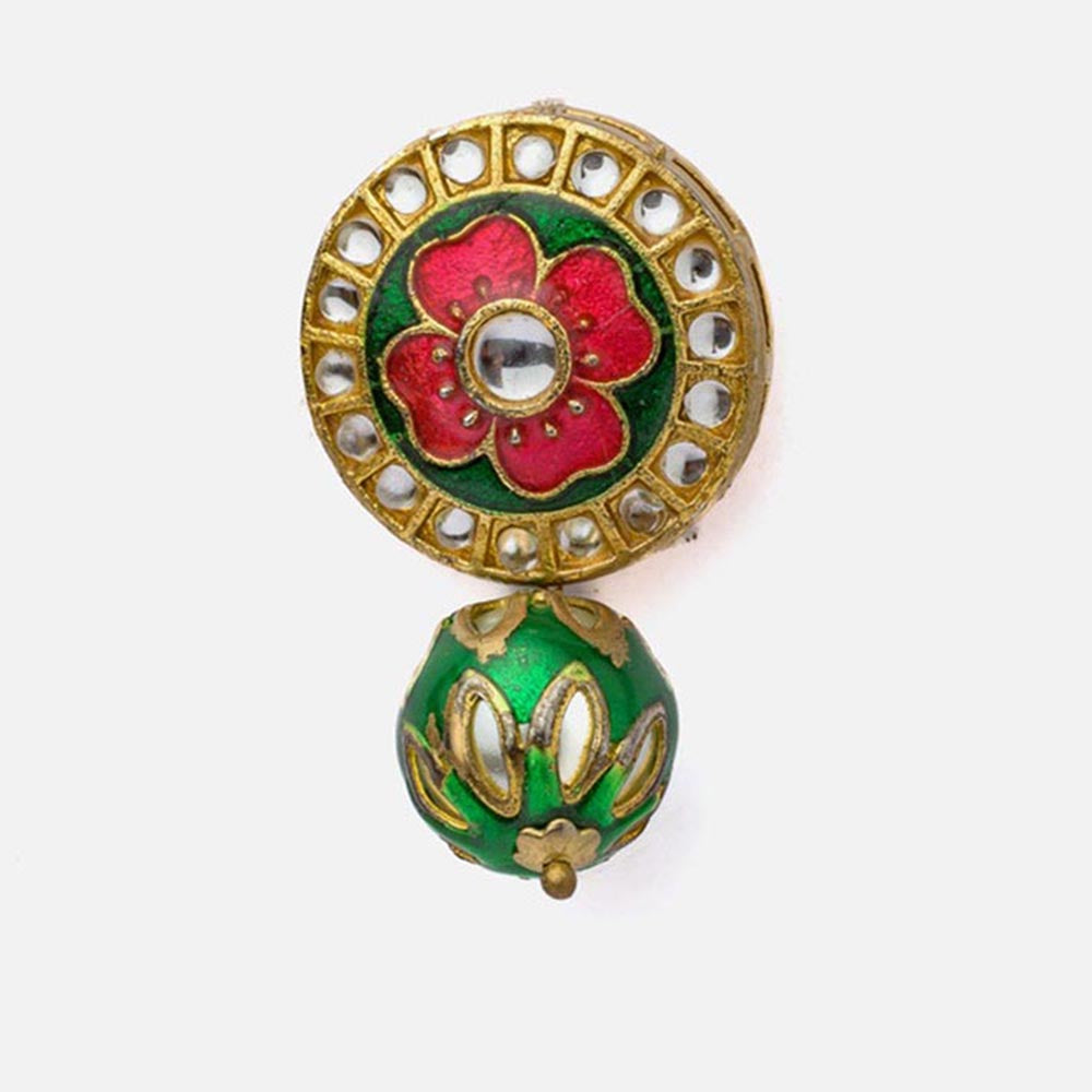 VIVINIA By Vidhi Mehra Saadgi Gold Plated Green Womens Drop Earrings