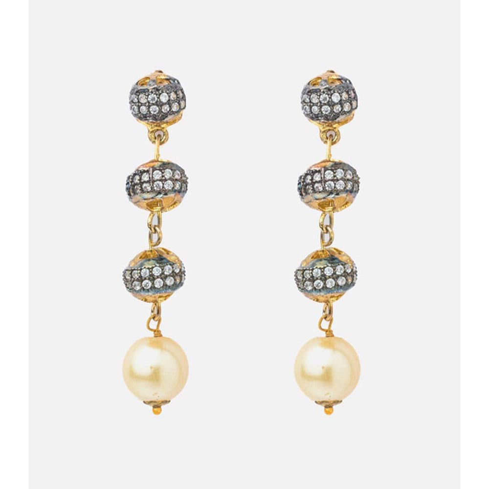 VIVINIA By Vidhi Mehra Florence Gold Plated Blue Womens Drop Earrings