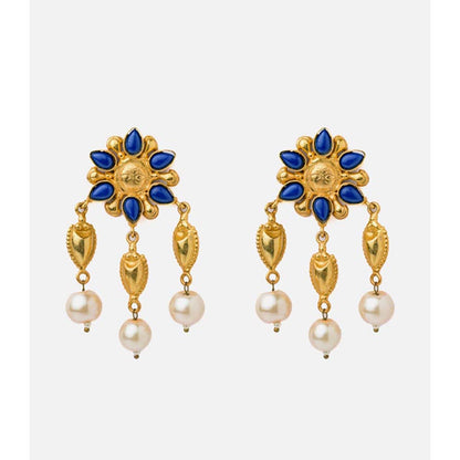 VIVINIA By Vidhi Mehra Florence Gold Plated Blue Womens Dangle Earrings