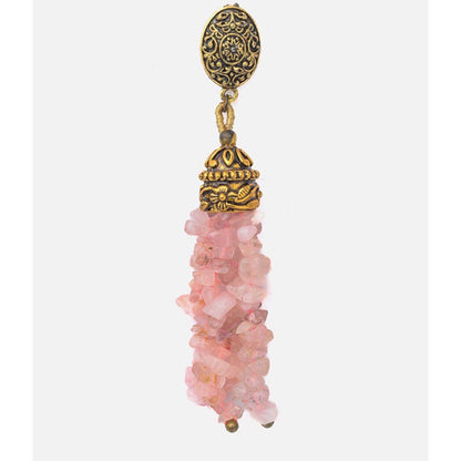 VIVINIA By Vidhi Mehra Florence Gold Plated Pink Womens Dangle Earrings