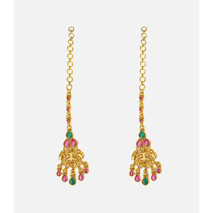 VIVINIA By Vidhi Mehra Saadgi Gold Plated Red Womens Dangle Earrings