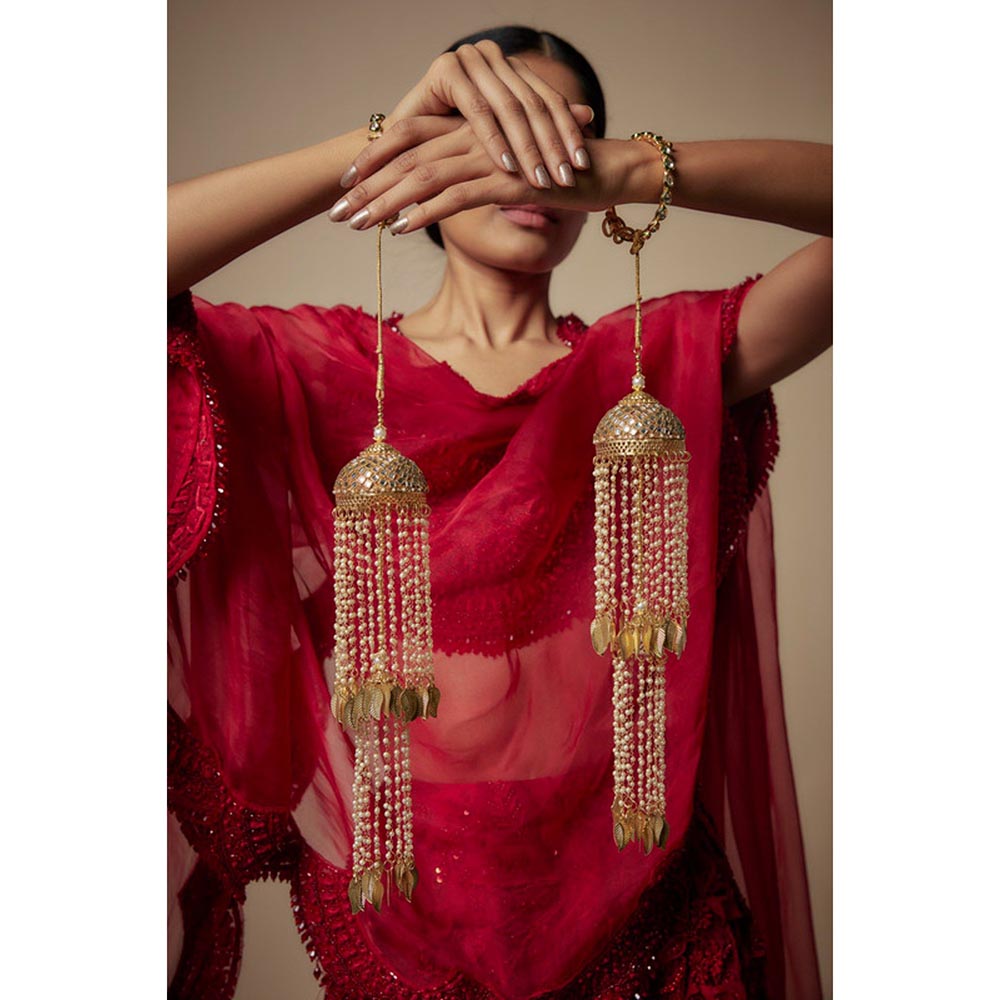 VIVINIA By Vidhi Mehra Gold Plated Womens Kundan Polki Kaleeras