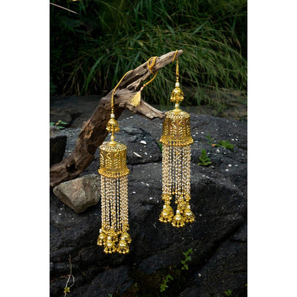 VIVINIA By Vidhi Mehra Gold Plated Womens Kundan Polki Kaleeras
