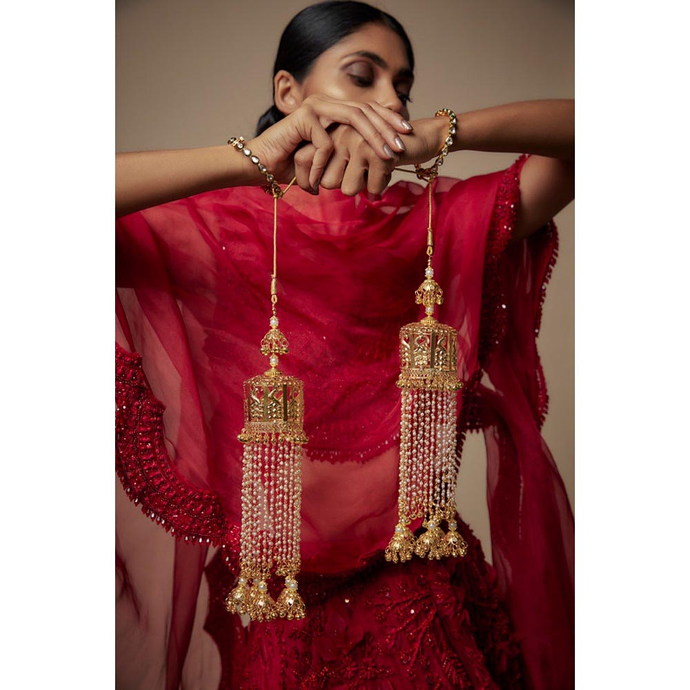 VIVINIA By Vidhi Mehra Gold Plated Womens Kundan Polki Kaleeras