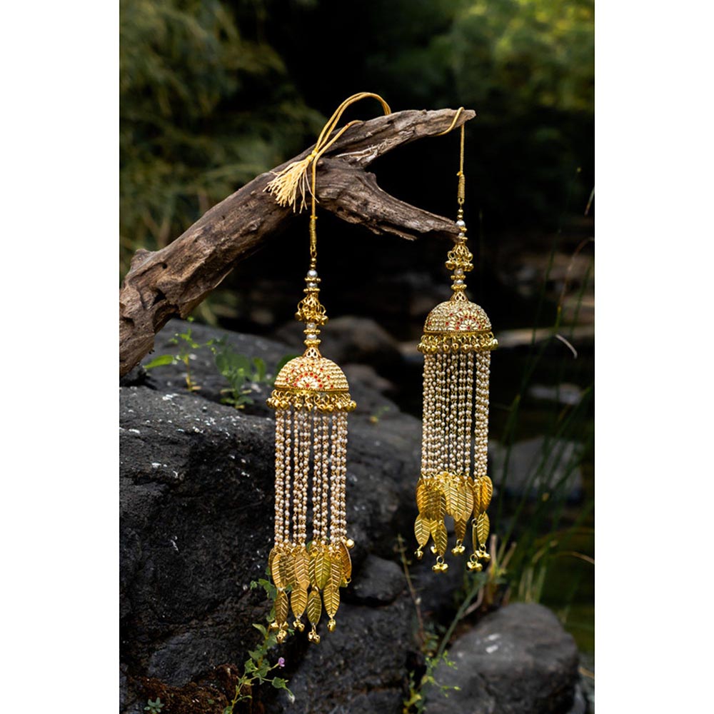 VIVINIA By Vidhi Mehra Gold Plated Womens Kundan Polki Kaleeras