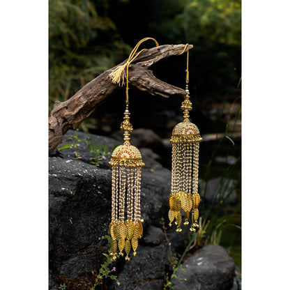 VIVINIA By Vidhi Mehra Gold Plated Womens Kundan Polki Kaleeras