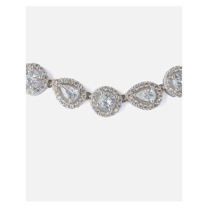 VIVINIA By Vidhi Mehra Silver Plated Womens Short Necklace Set With Earrings