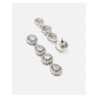 VIVINIA By Vidhi Mehra Silver Plated Womens Short Necklace Set With Earrings