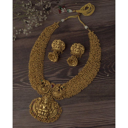 VIVINIA By Vidhi Mehra Gold Plated Womens Short Necklace Set With Earrings
