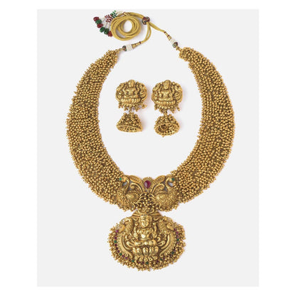 VIVINIA By Vidhi Mehra Gold Plated Womens Short Necklace Set With Earrings