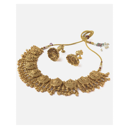 VIVINIA By Vidhi Mehra Gold Plated Womens Choker Necklace Set With Earrings