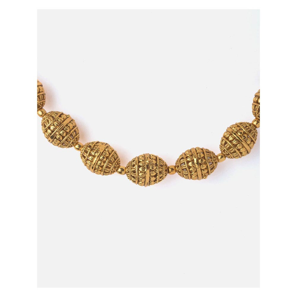 VIVINIA By Vidhi Mehra Gold Plated Womens Temple Long Necklace Set With Earrings