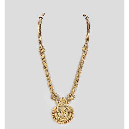 VIVINIA By Vidhi Mehra Gold Plated Red Womens Temple Long Necklace