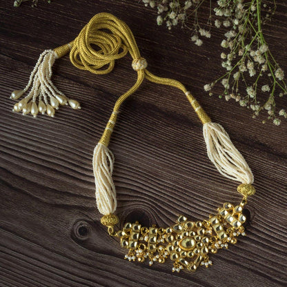 VIVINIA By Vidhi Mehra Gold Plated White Womens Kundan Choker Necklace