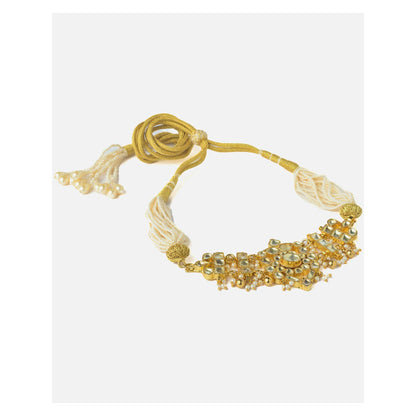 VIVINIA By Vidhi Mehra Gold Plated White Womens Kundan Choker Necklace