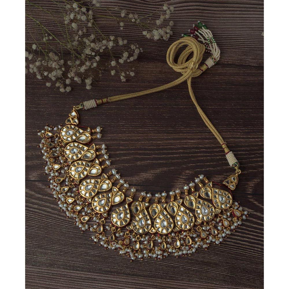 VIVINIA By Vidhi Mehra Gold Plated Womens Choker Necklace Set